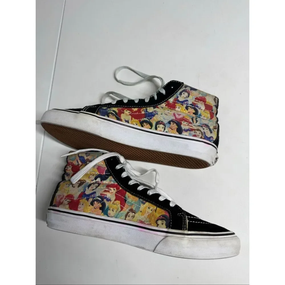 Vans SK8-Hi Women’s Disney Multi Princess Print Rare High top size 8 See Notes